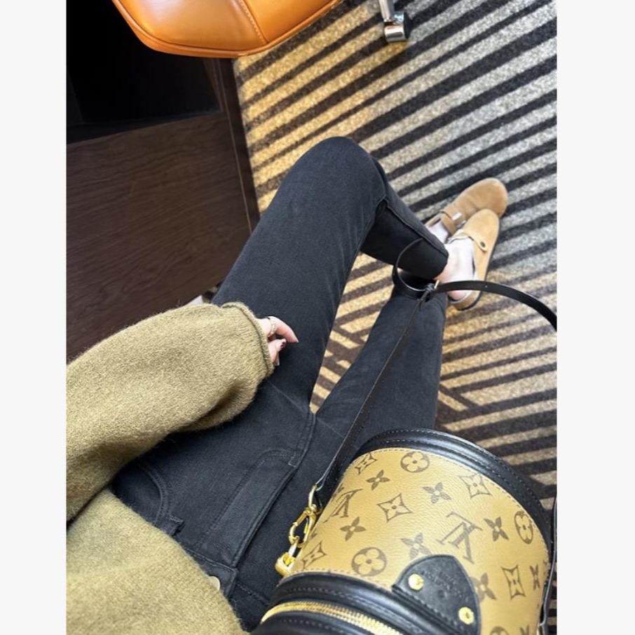 3331冬季新款韩系显瘦百搭时尚休闲设计感加绒保暖牛仔小脚裤