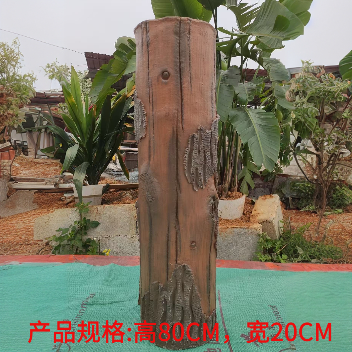 纯手工制花盆 水泥仿木 庭院花盆 仿木纹 高端大气 源头工厂