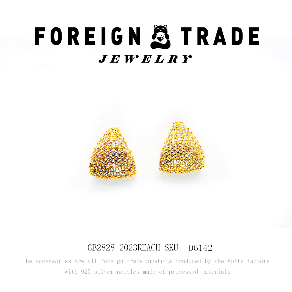 TLIT 铜合金莫桑石耳饰 X设计师款耳钉D6142