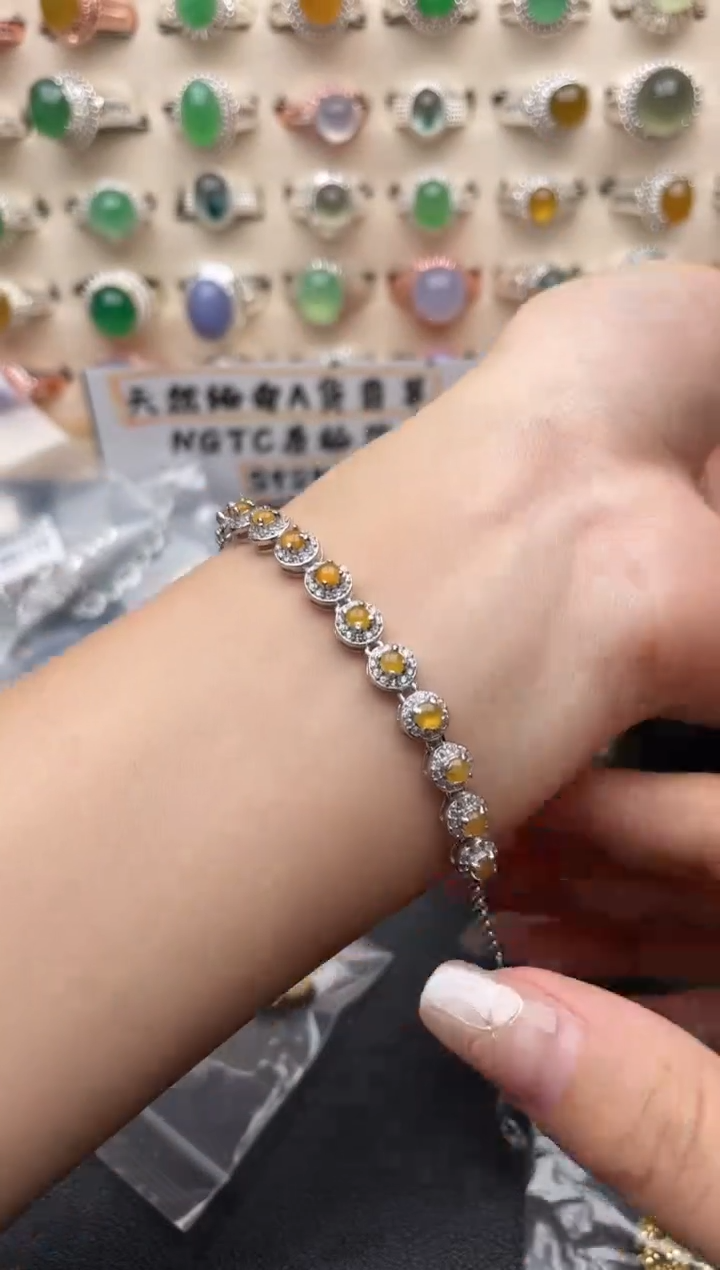 【闪购商品】翡翠银S925镶嵌戒指一物一证一礼盒