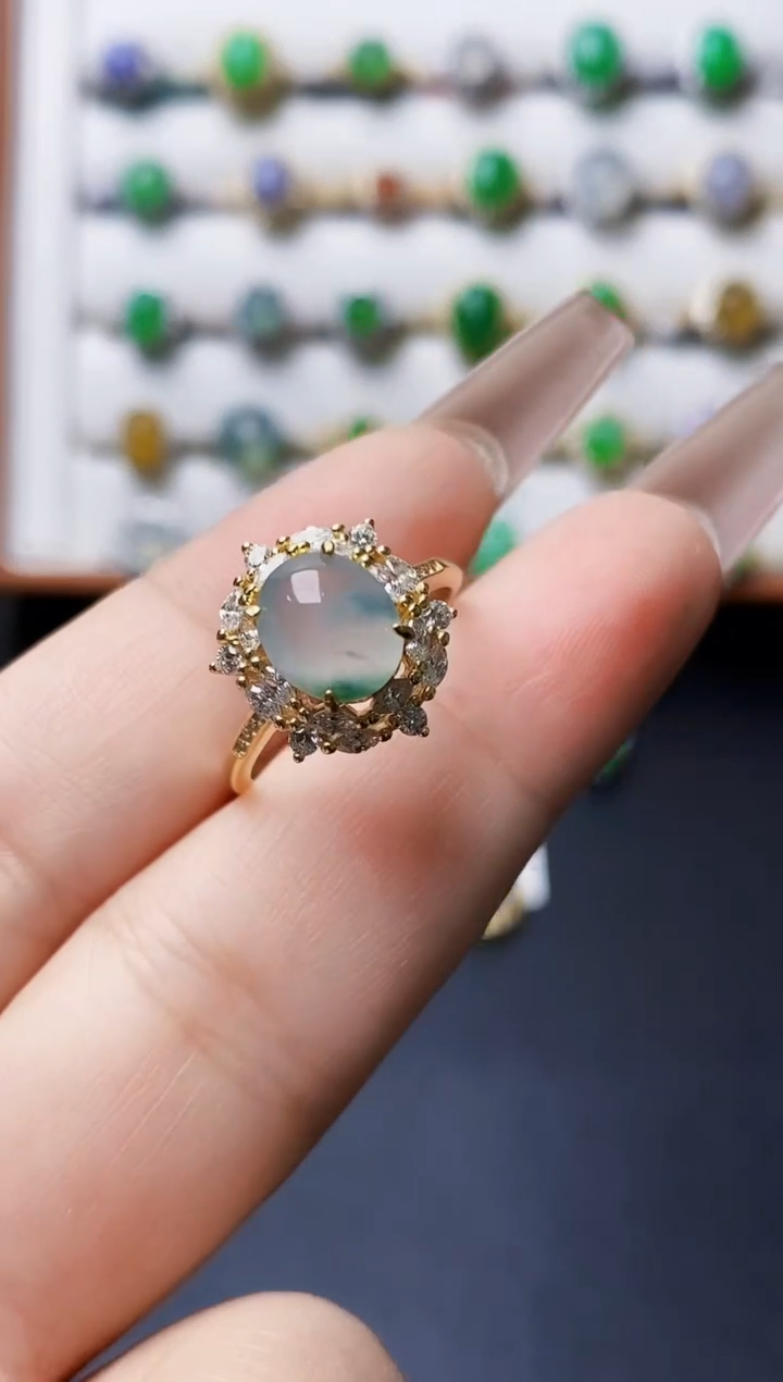 银S925镶嵌戒指翡翠1188