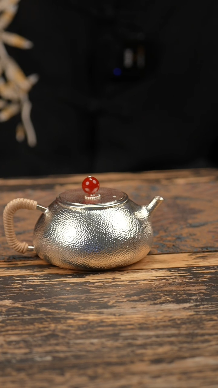 手工新款石瓢银壶