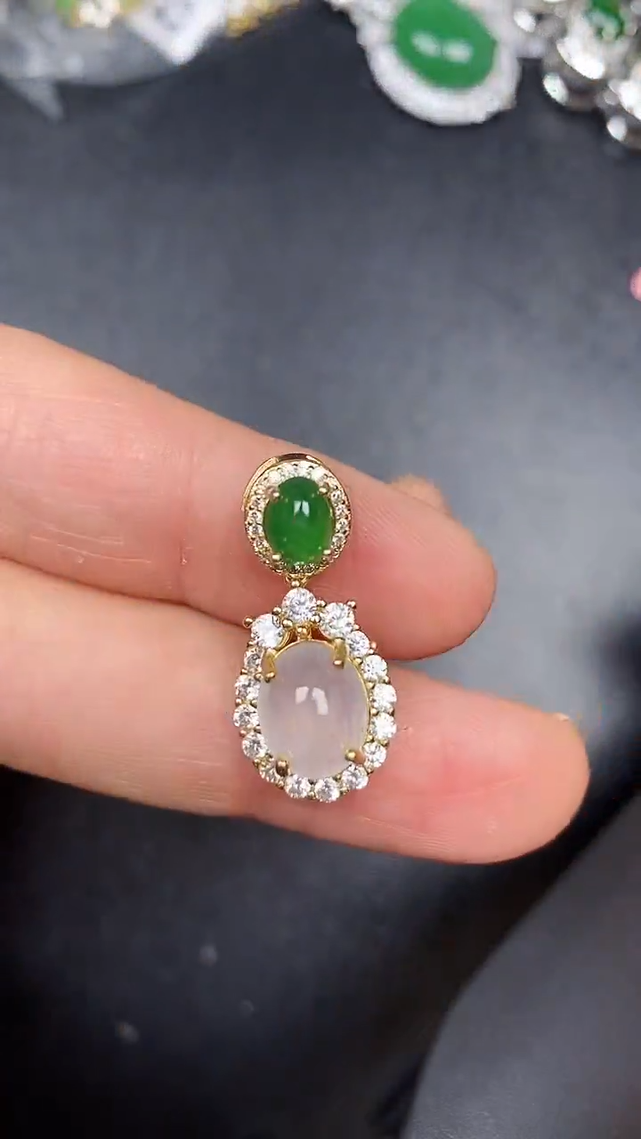 银S925镶嵌戒指翡翠1390