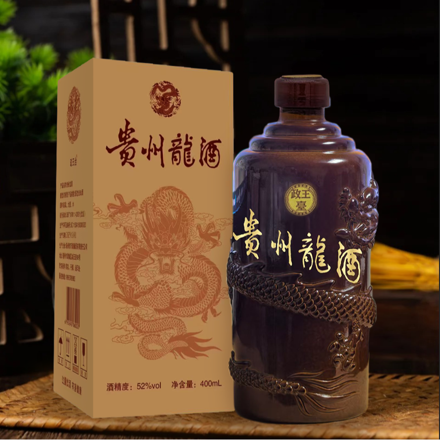 政王台【贵州龍酒】52度浓香型白酒400ml单瓶包装纯粮食酒52度