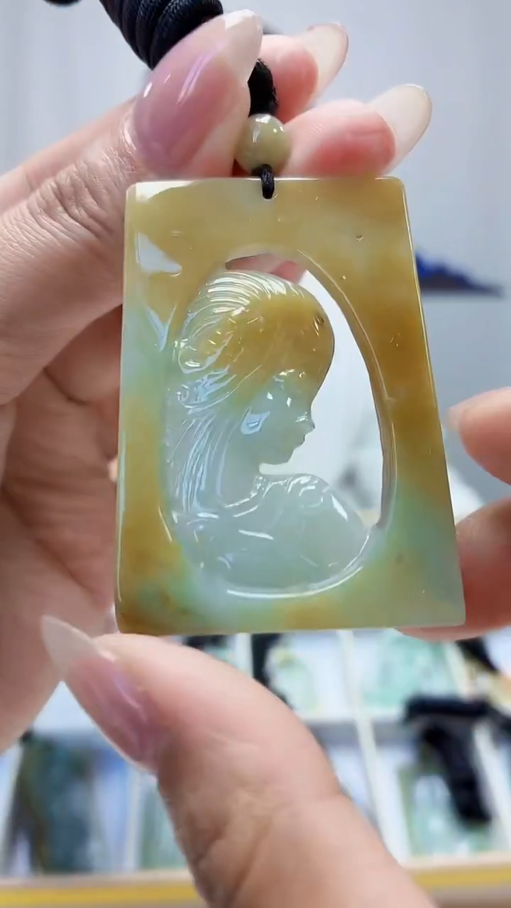 未镶嵌定制翡翠4898MM-毛货挂件101