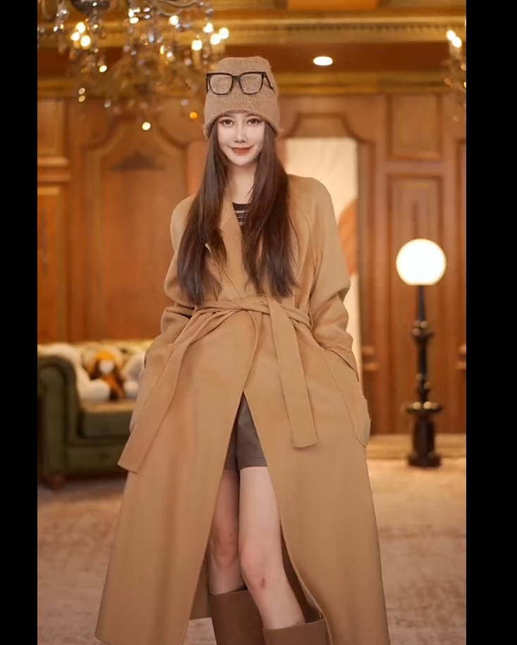 HERDERS  宁静驼中长款西服款粗纺外套 256188