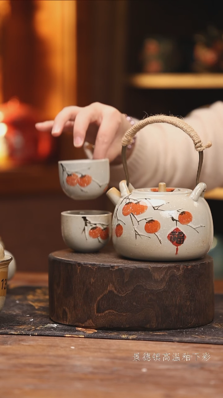 陶瓷景德镇高温釉下手绘陶瓷@L830@