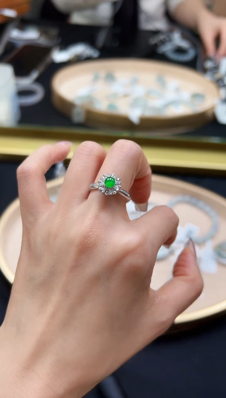 【闪购商品】翡翠戒指18K金镶嵌DFZ0215-5