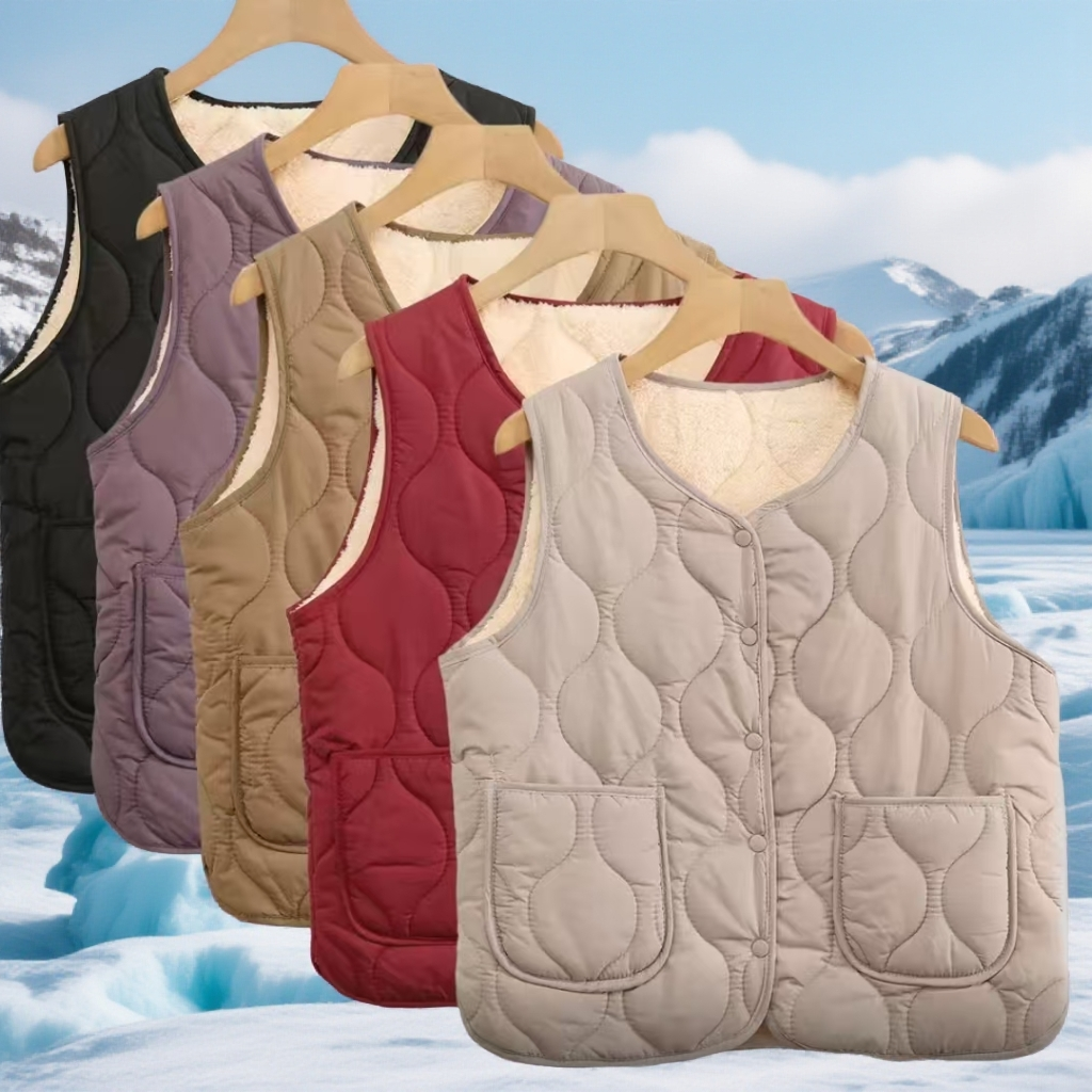 宽松型纯色修身型免烫常规女马夹百搭加绒加厚保暖内穿