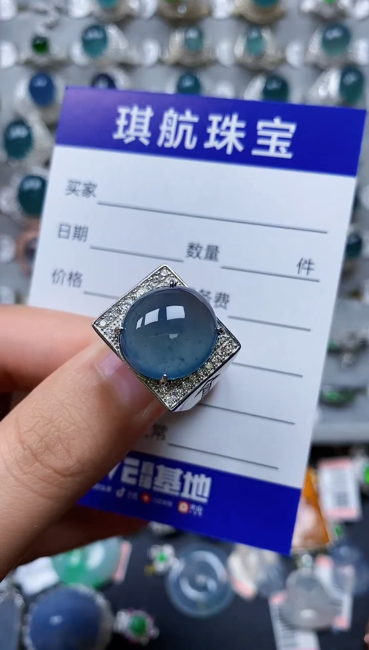 【闪购商品】翡翠戒指银S925镶嵌0173