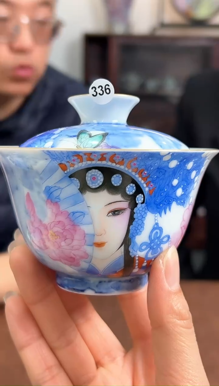 【闪购商品】盖碗宝石花旦二才盖碗336