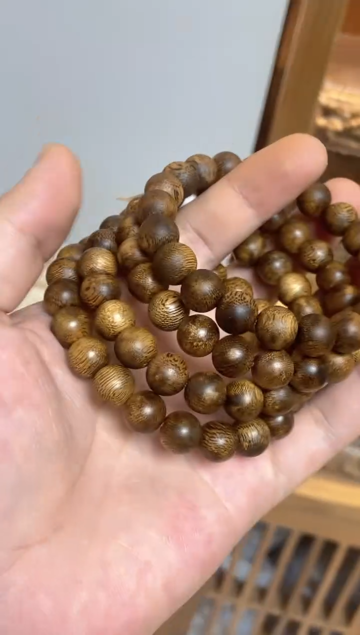 手串沉香海南莺歌绿圆珠单圈1.0多样性发其一