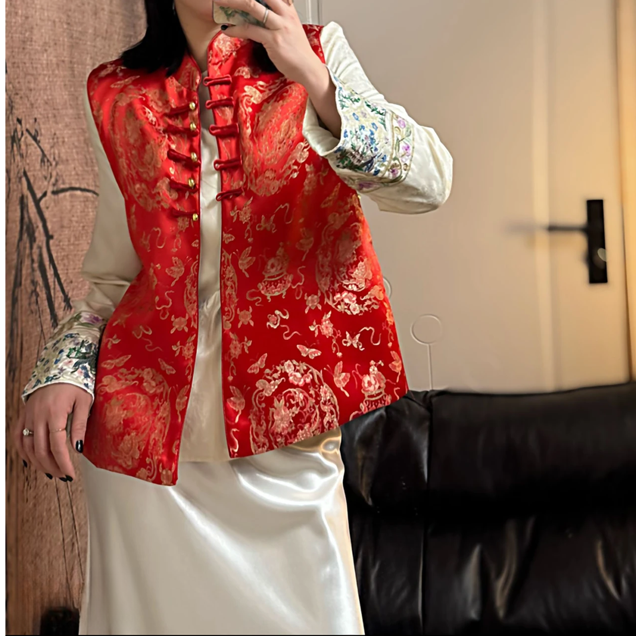 拜年新中式提花复古国风休闲百搭马甲气质时尚秋冬女款076