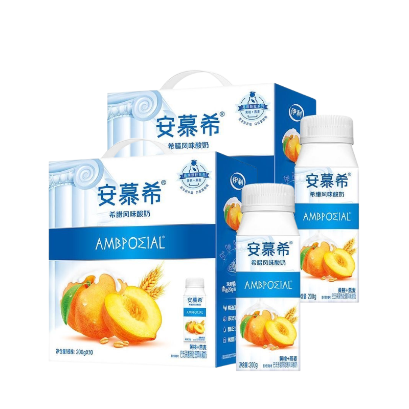 【2箱】3月安慕希黄桃燕麦200g*10瓶营养早餐