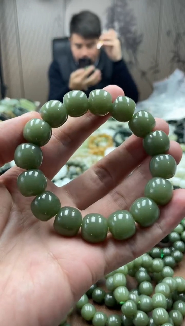 未镶嵌手串和田玉新疆若羌青黄口14老型