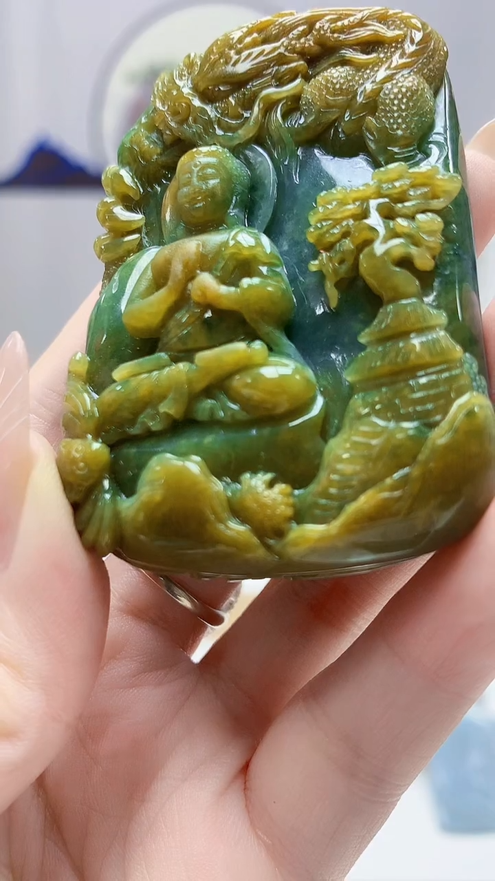 未镶嵌定制翡翠4852DD-毛货挂件39