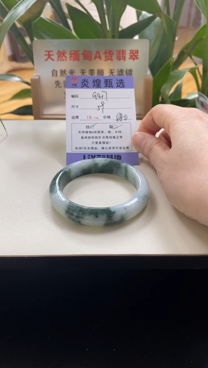 未镶嵌手镯翡翠圈口59编码g417