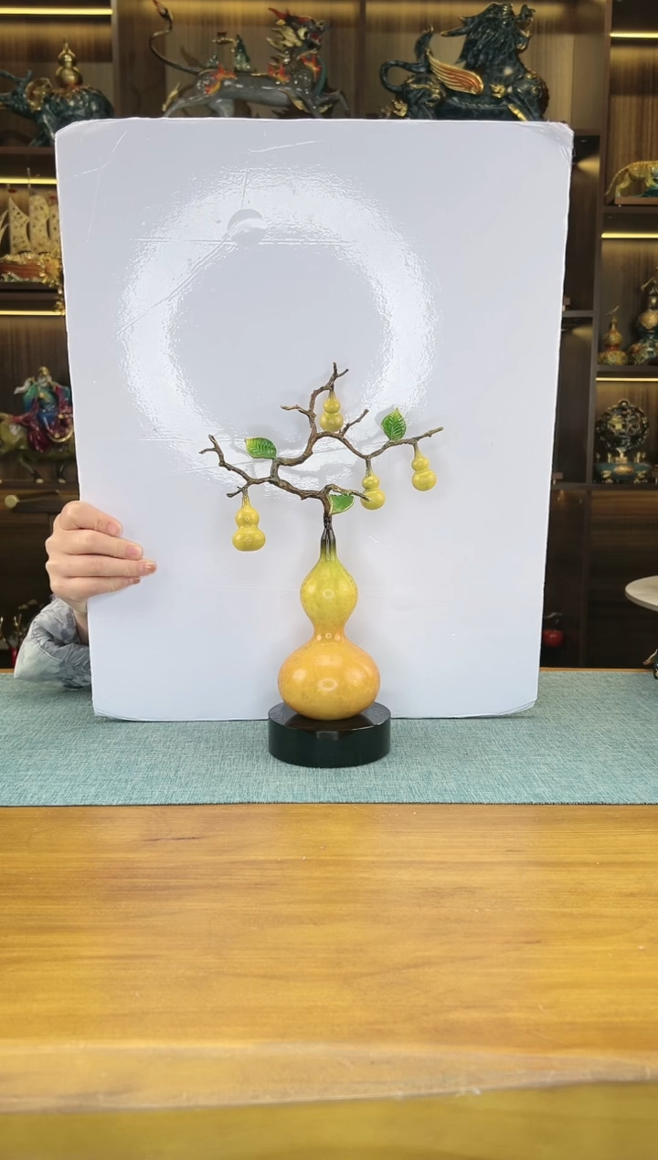 【闪购商品】全铜五福临门葫芦小号高32，直径19