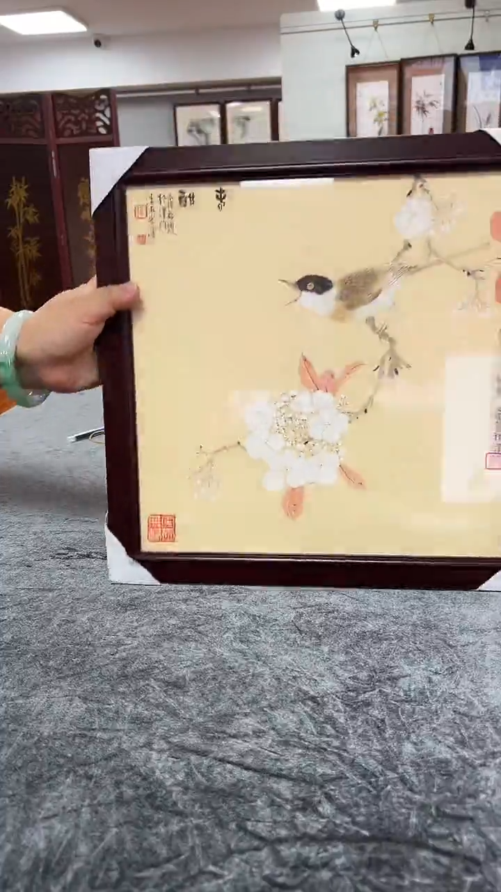 国画张永伟老师亲笔手绘带框发货