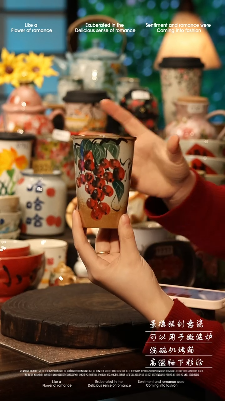 陶瓷景德镇高温釉下彩手工手绘款式