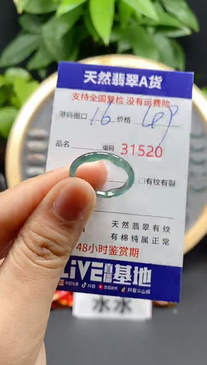 翡翠未镶嵌戒指天然翡翠戒圈1520