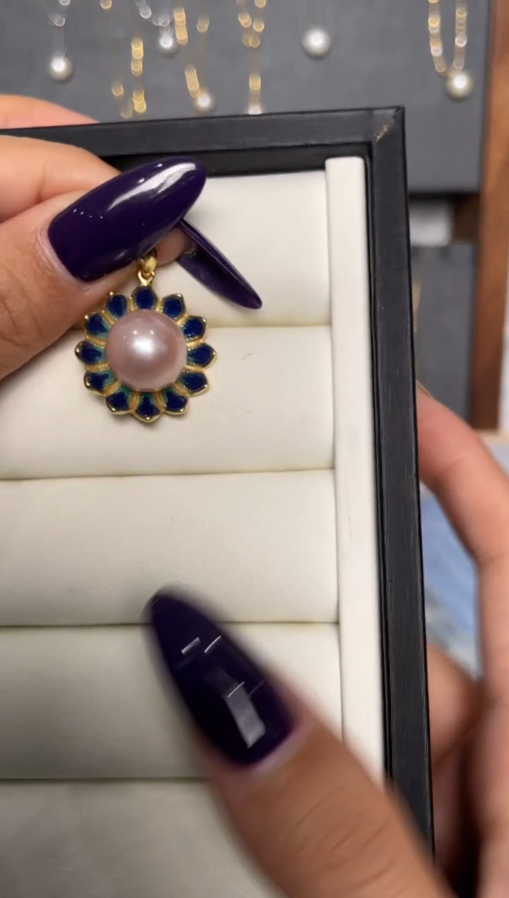 【闪购商品】淡水珍珠颈饰银S925镶嵌紫珠