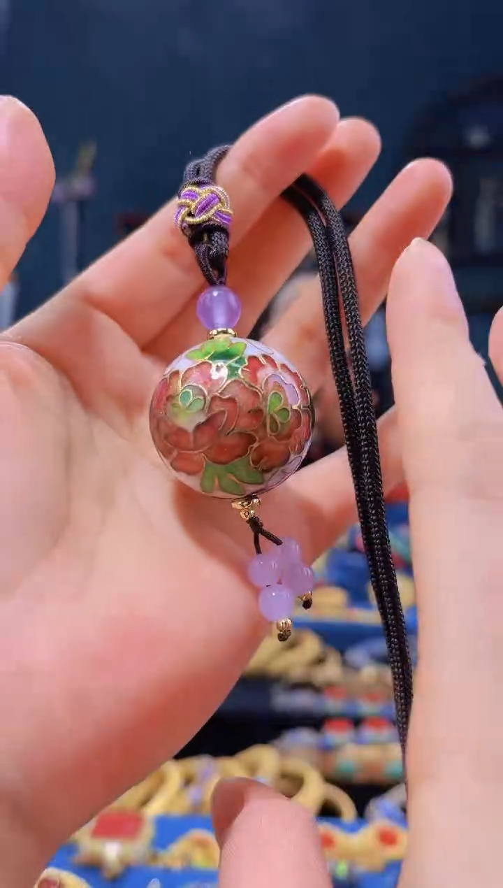 【闪购商品】非遗技艺 景泰蓝3.0银蓝吊坠 白