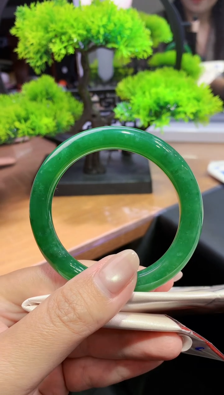 未镶嵌手镯翡翠-k53 天然缅甸A货翡翠54.4圆条