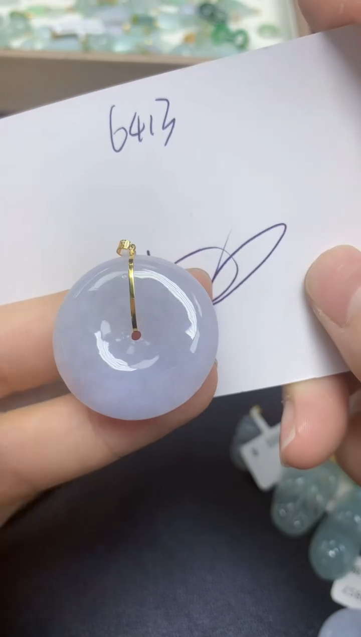 【闪购商品】翡翠18K金镶嵌挂件天然翡翠A货