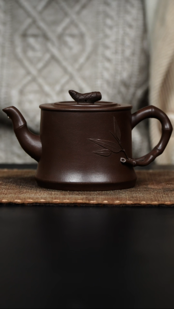 【闪购商品】紫砂茶壶文人竹紫泥200cc