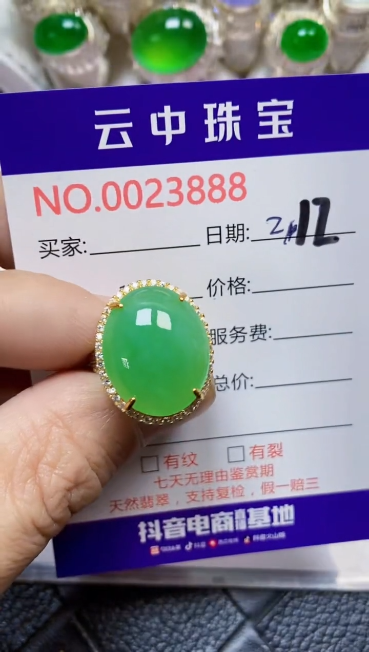 【闪购商品】翡翠戒指银S925镶嵌/3888