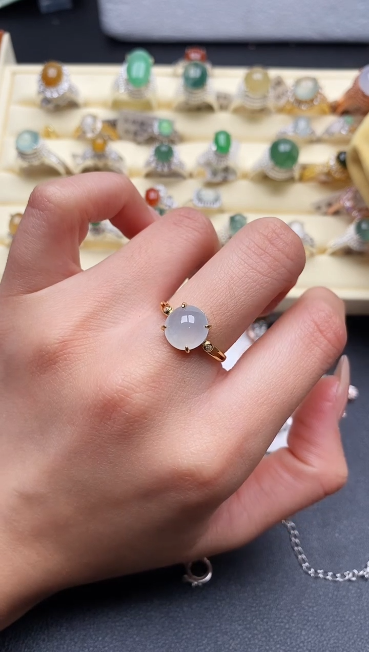 【闪购商品】翡翠戒指银S925镶嵌999999+3