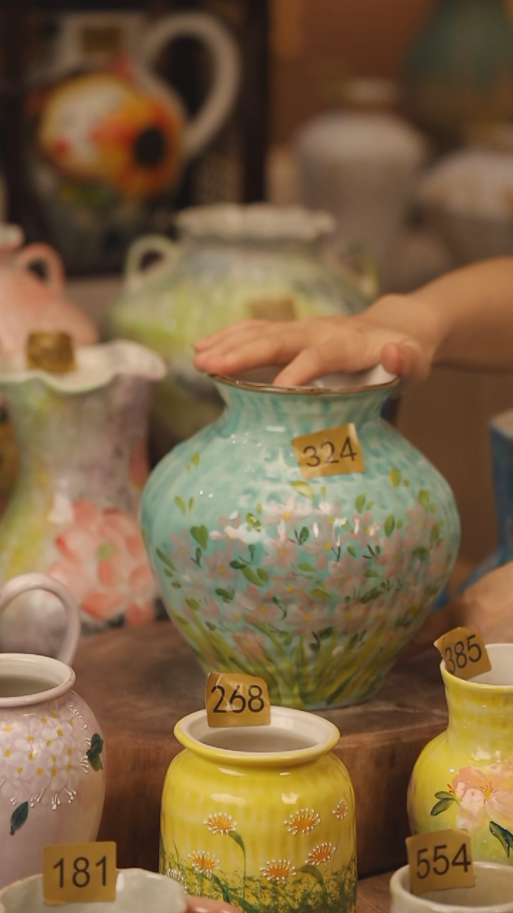 陶瓷324景德镇设计师手作花器摆件侘寂风