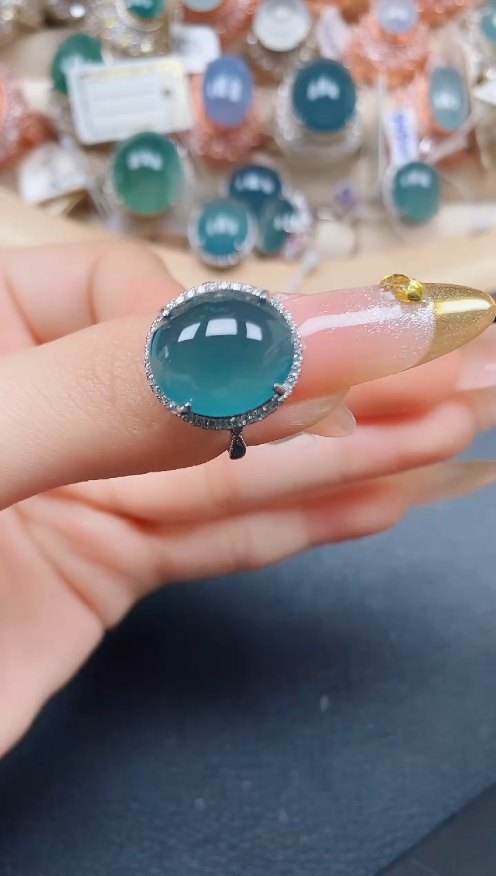 【闪购商品】翡翠戒指银S925镶嵌翡翠