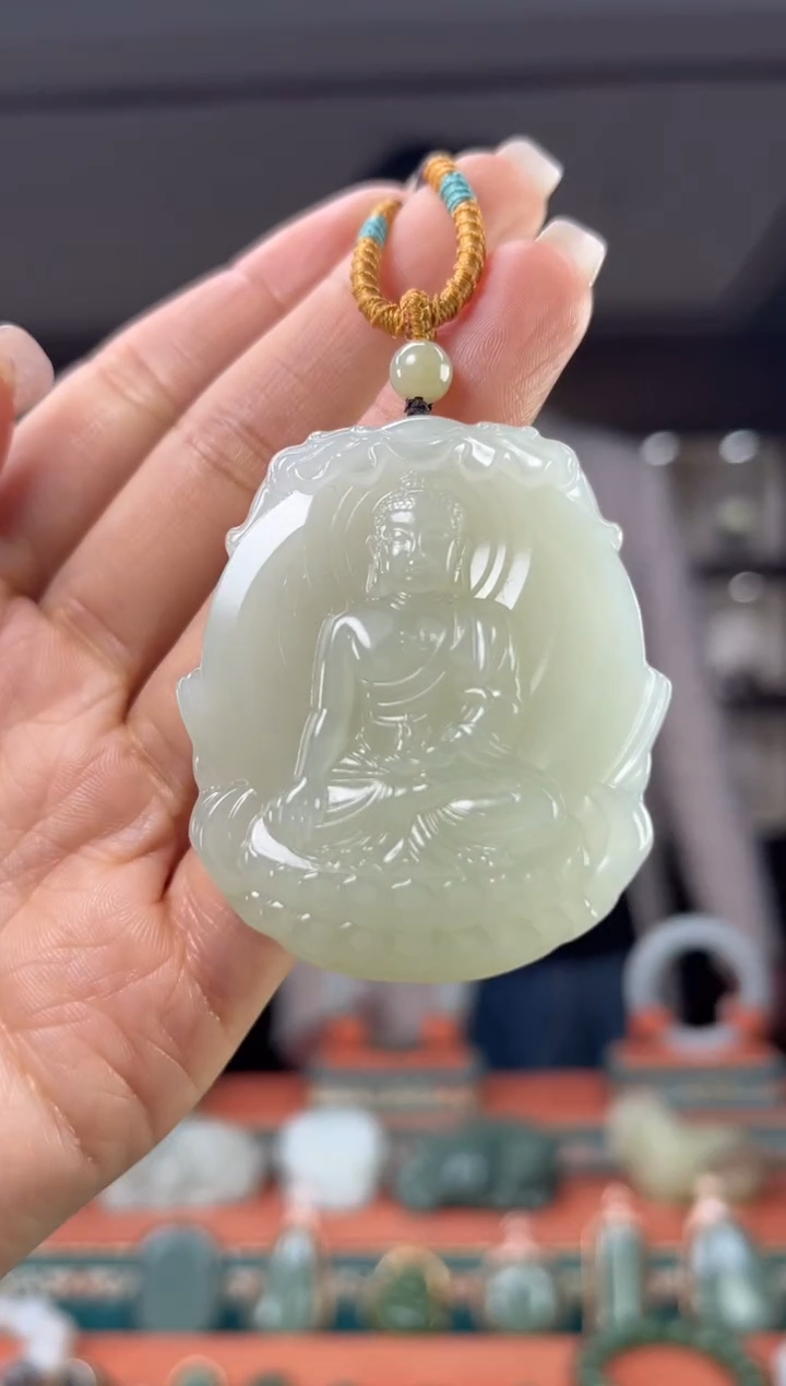 颈饰未镶嵌和田玉佩佩羊 猴