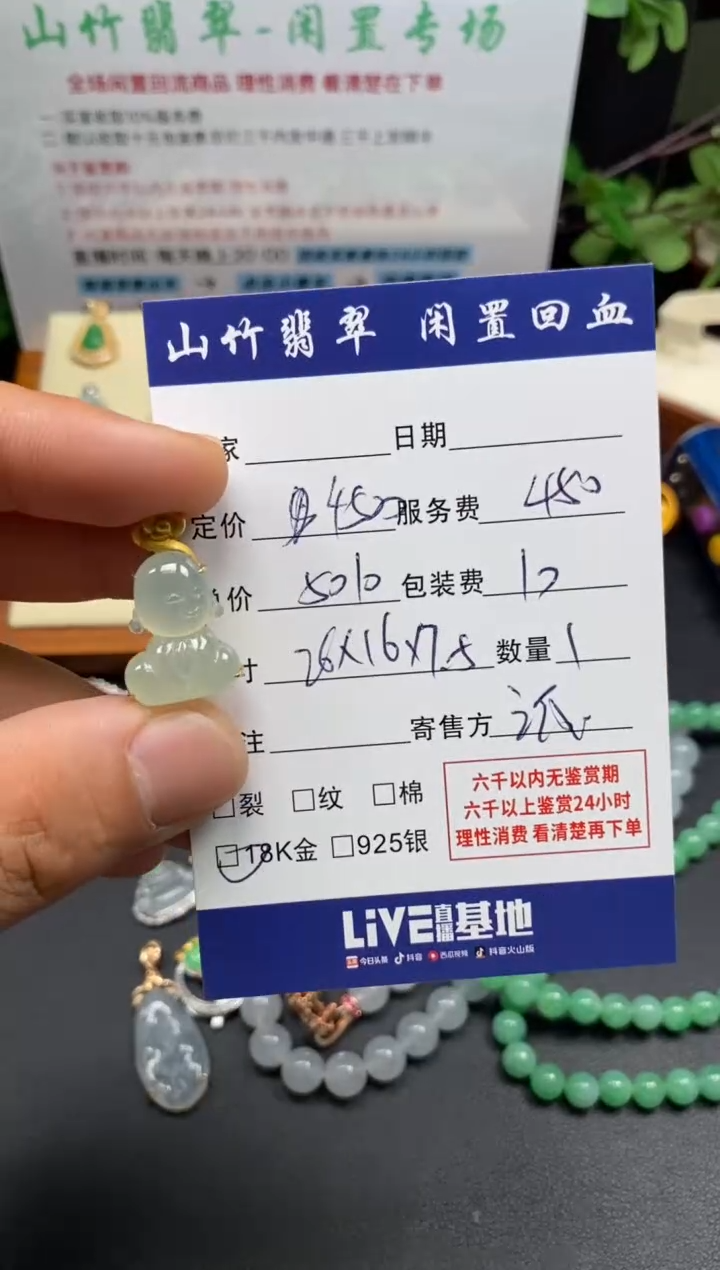 颈饰18K金镶嵌翡翠3002152