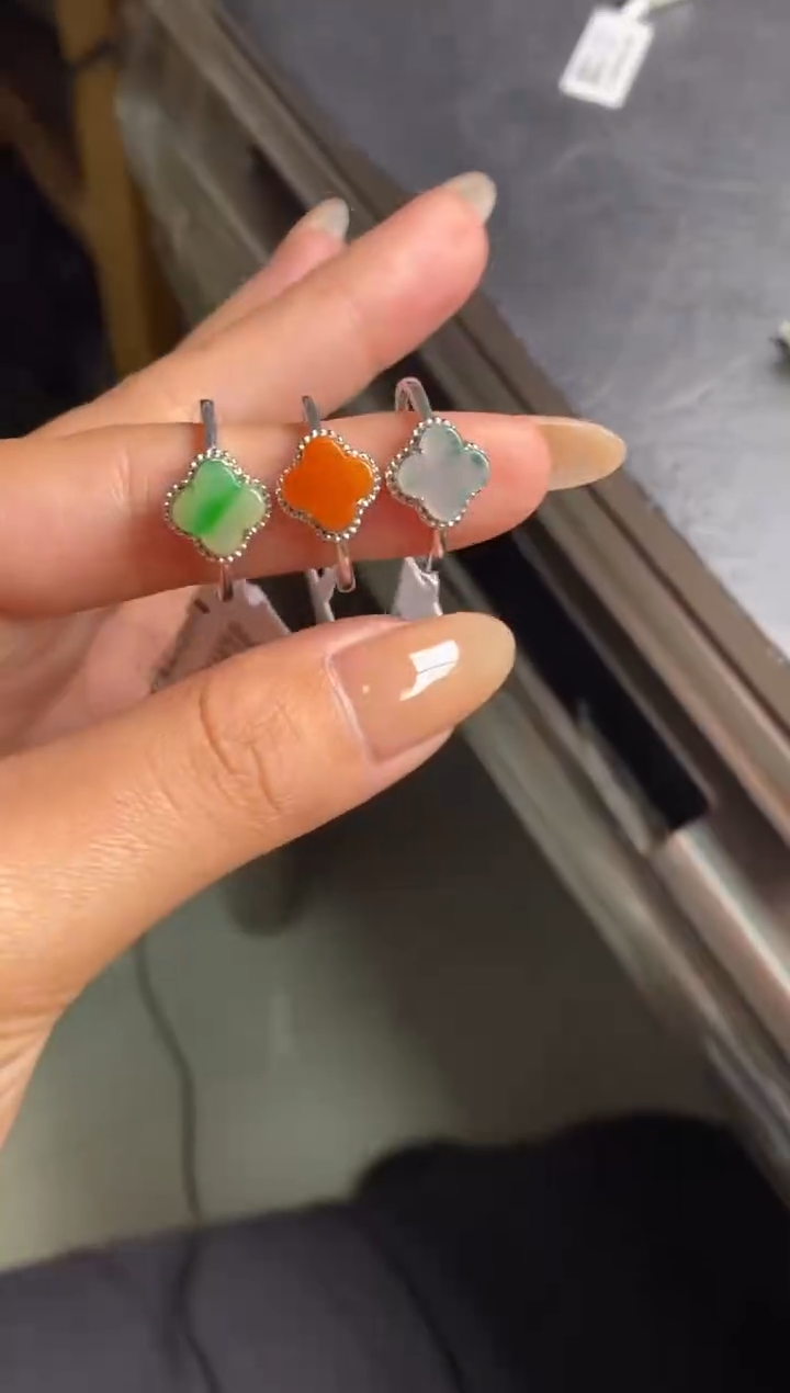 银S925镶嵌戒指翡翠雪***仗天然A货翡翠