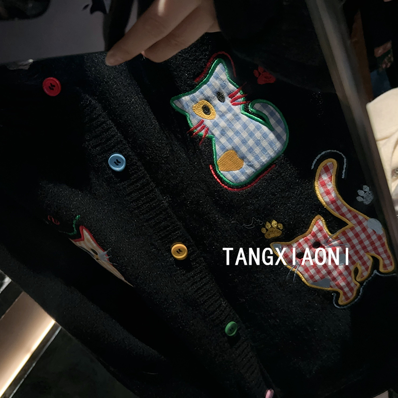 3店 猫猫贴布绣 开衫潮牌女装