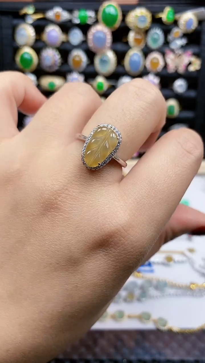 银S925镶嵌戒指翡翠196