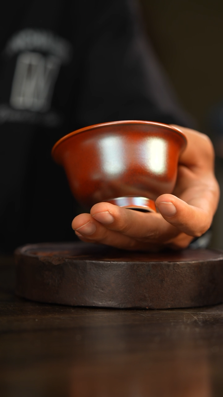 138柴房陶瓷柴烧压手杯