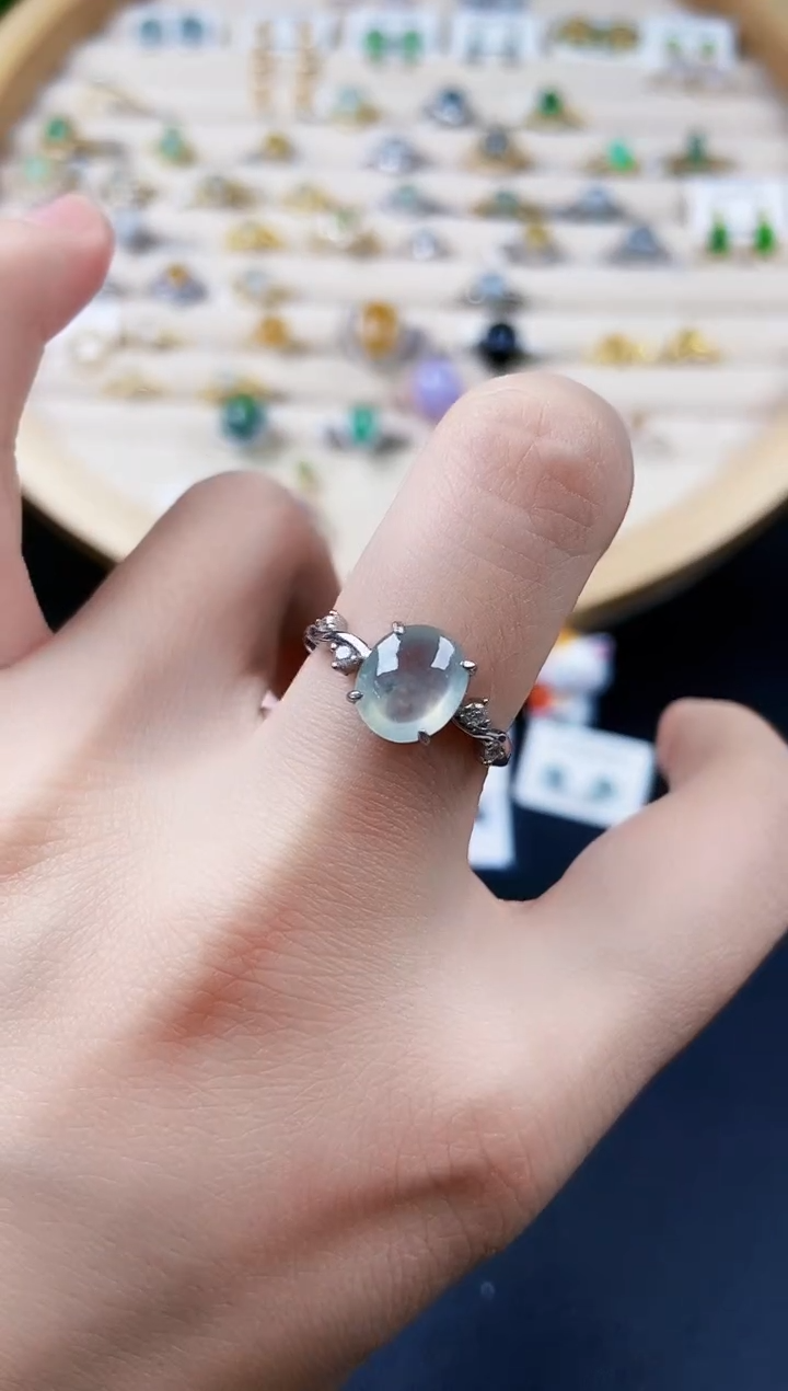 【闪购商品】翡翠戒指银S925镶嵌564644