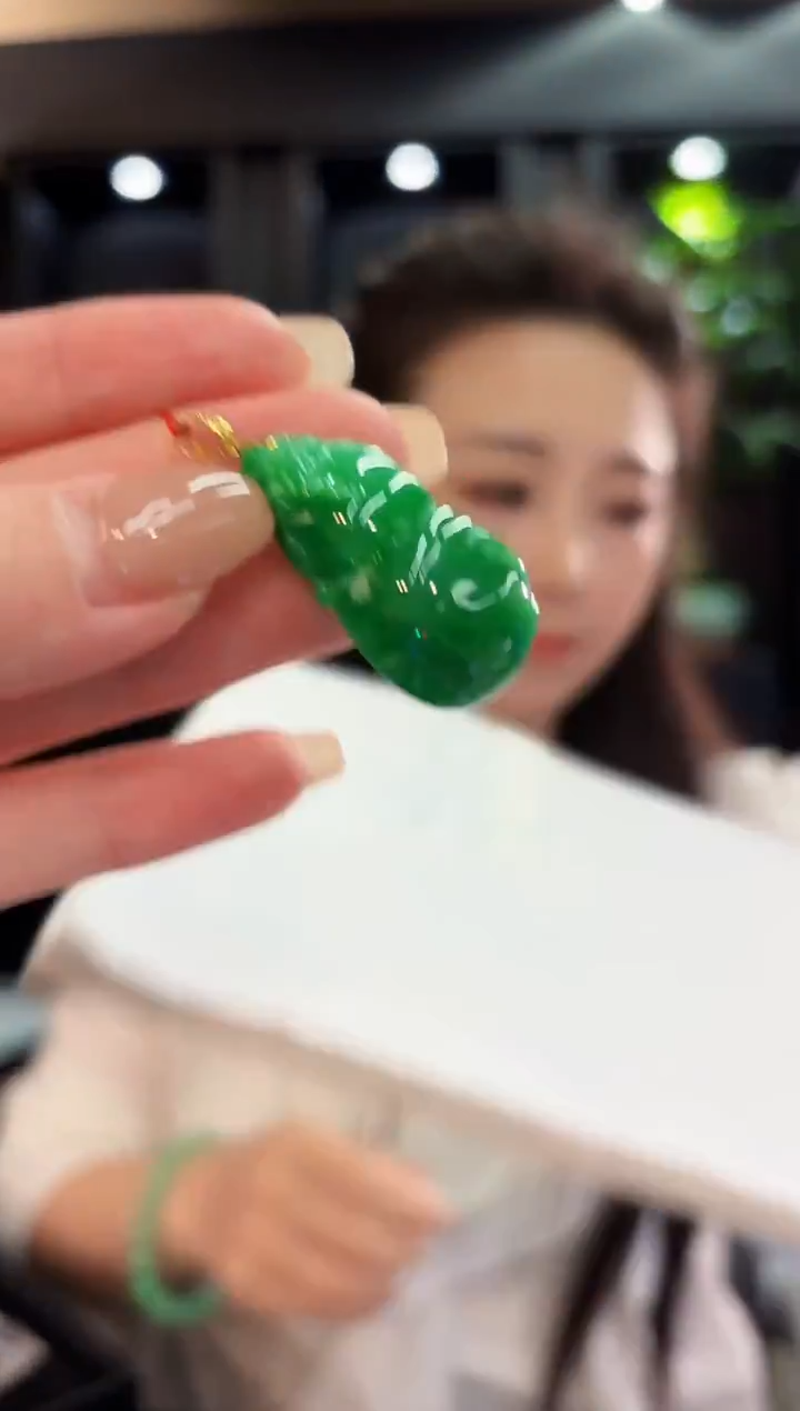 吊坠(不含链)18K金镶嵌翡翠缅料A货/支持复检/一件