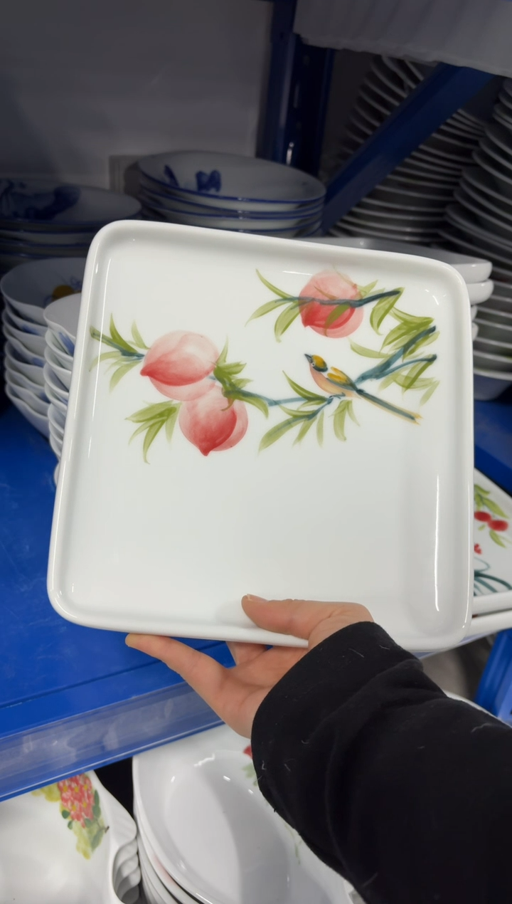 景德镇手绘釉中彩（食品级）方盘