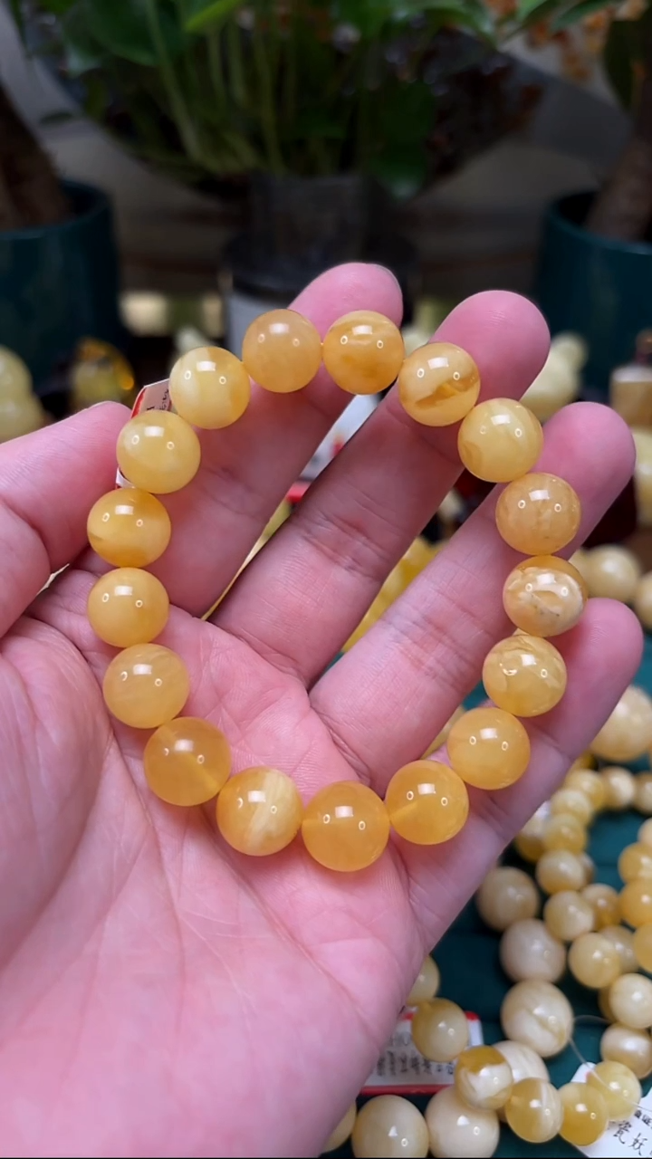 手链蜜蜡未镶嵌p44俄料微瑕蜜蜡单圈 16.71克 12mm