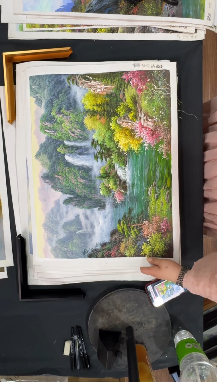 油画【新品含装裱】朝鲜画家原创手绘油画作品