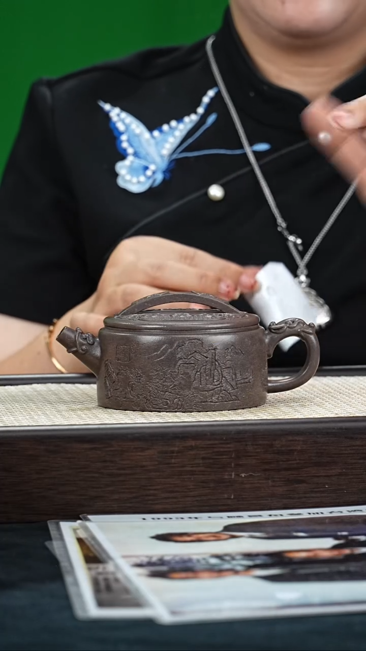 茶壶紫砂CH龙御汉瓦套组 青灰段200cc-画-笔筒