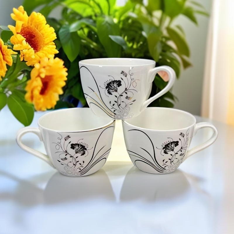 欧式骨瓷描金咖啡杯花卉红茶杯花茶杯创意简约家用杯