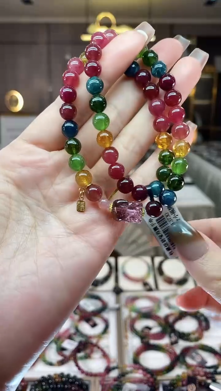 【闪购商品】碧玺两圈手串7mm+未镶嵌一物一证dan