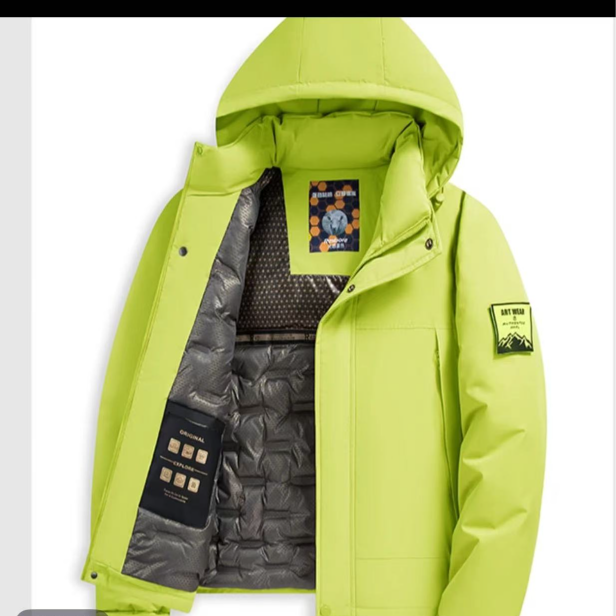 培蒙2025秋冬男女同款羊毛内胆加厚棉服时尚保暖可拆帽