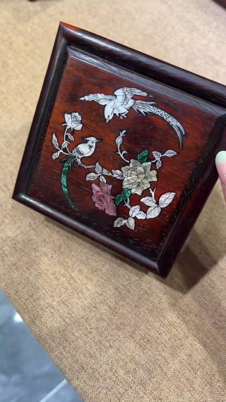 木花开富贵方形抽拉盒